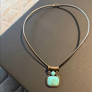 Elegant taxco Mexico sterling silver and Turquoise torque
